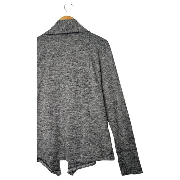 Nike Yoga Top Womens M Dri Fit Open Front Drape Cardigan Heathered Athletic Gray - Picture 12 of 16